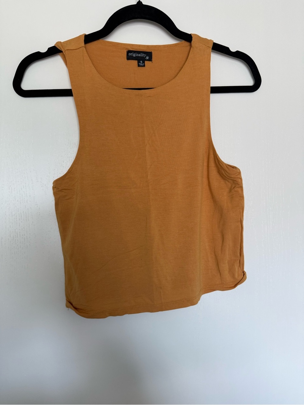 Originality+ Women's Mustard Crop Tank Top